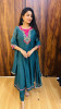 Mul chanderi Bandhani fit and flare  kurta set with intricate hand detailing