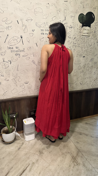 Mul Chanderi Halter Dress