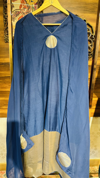 Pure Mul chanderi  kurta set with tissue detailing
