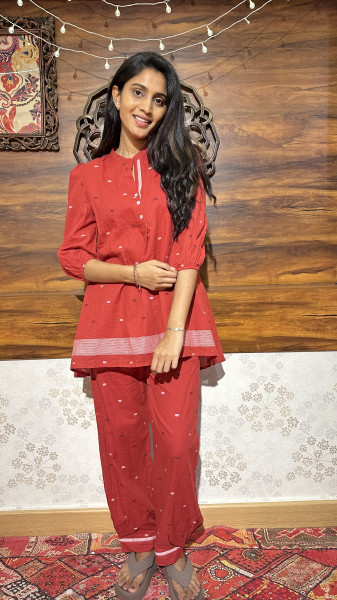Mul cotton Jamdani co-ord set