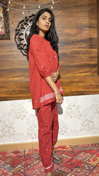 Mul cotton Jamdani co-ord set