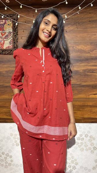 Mul cotton Jamdani co-ord set