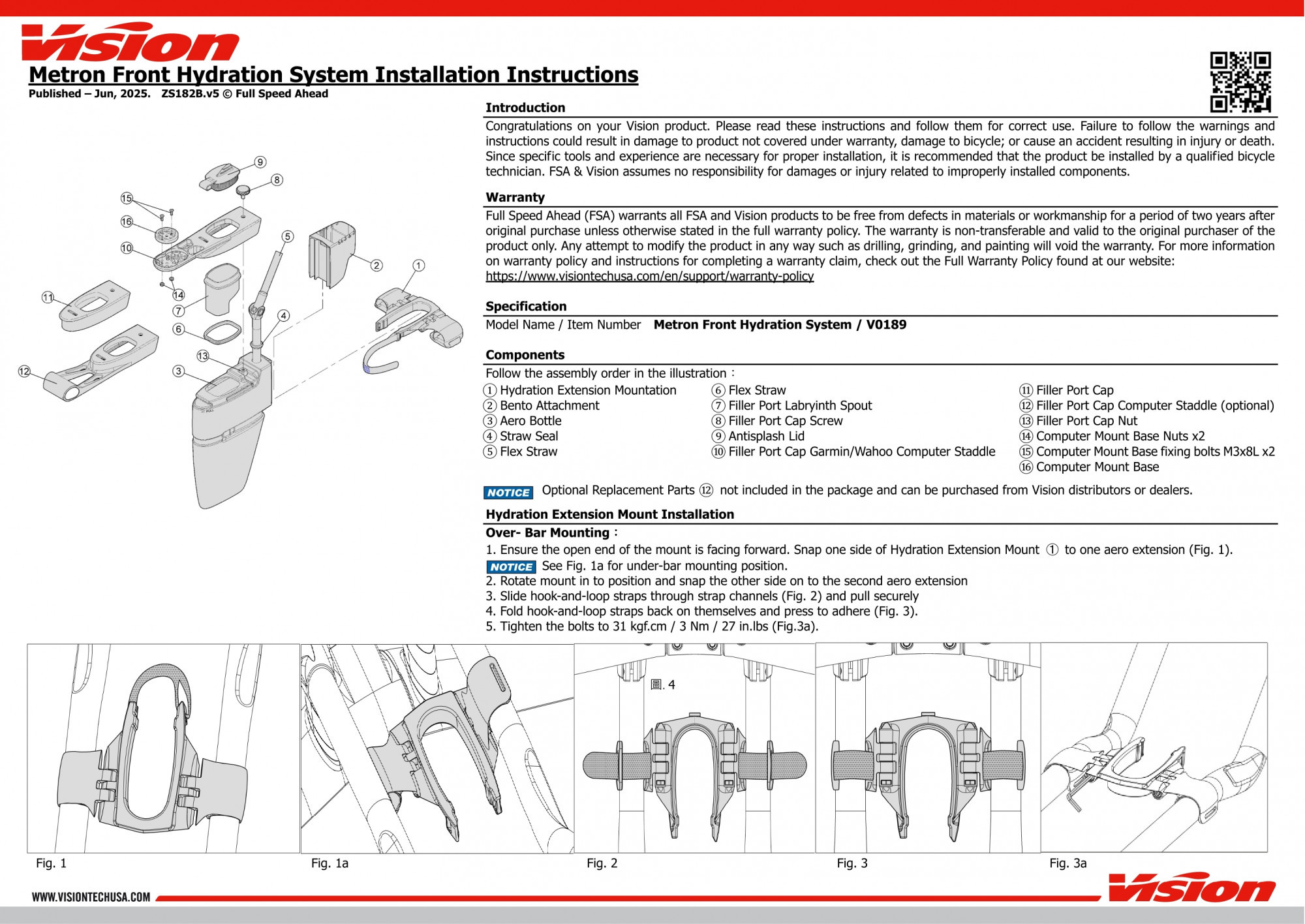 VISION METRON FRONT HYDRATION SYSTEM A9