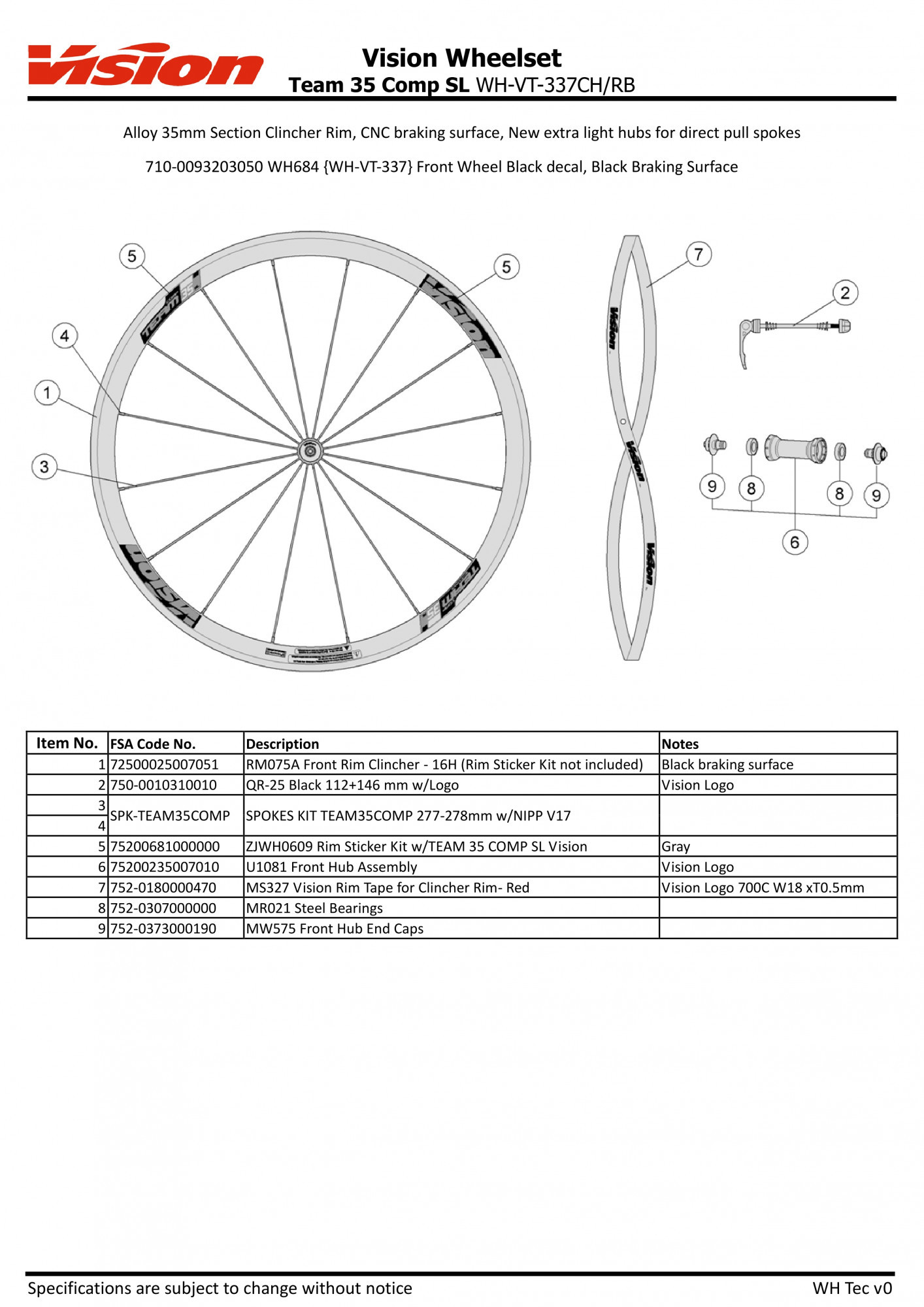 VISION TEAM 35 COMP SL RIM-BRAKE WHEELSET