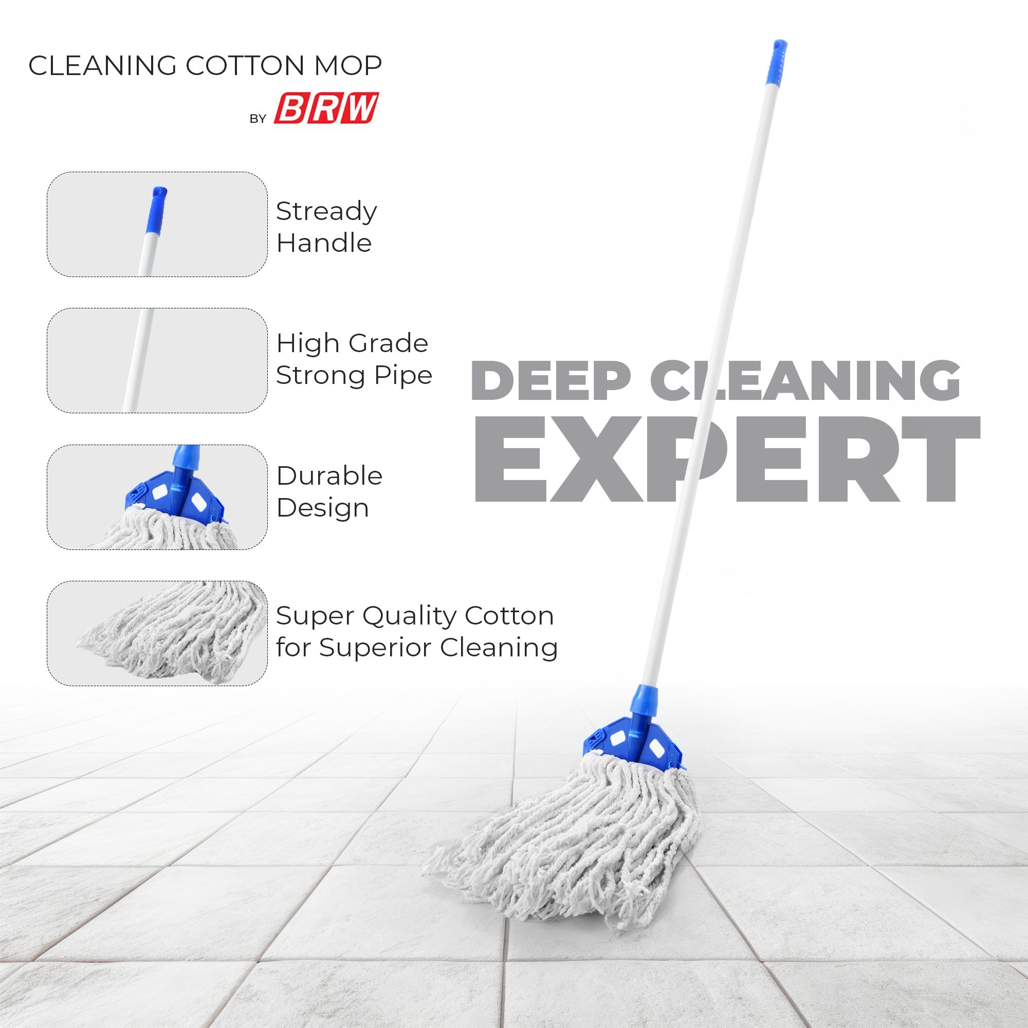 Wet Mop Set BRW with 4ft rod