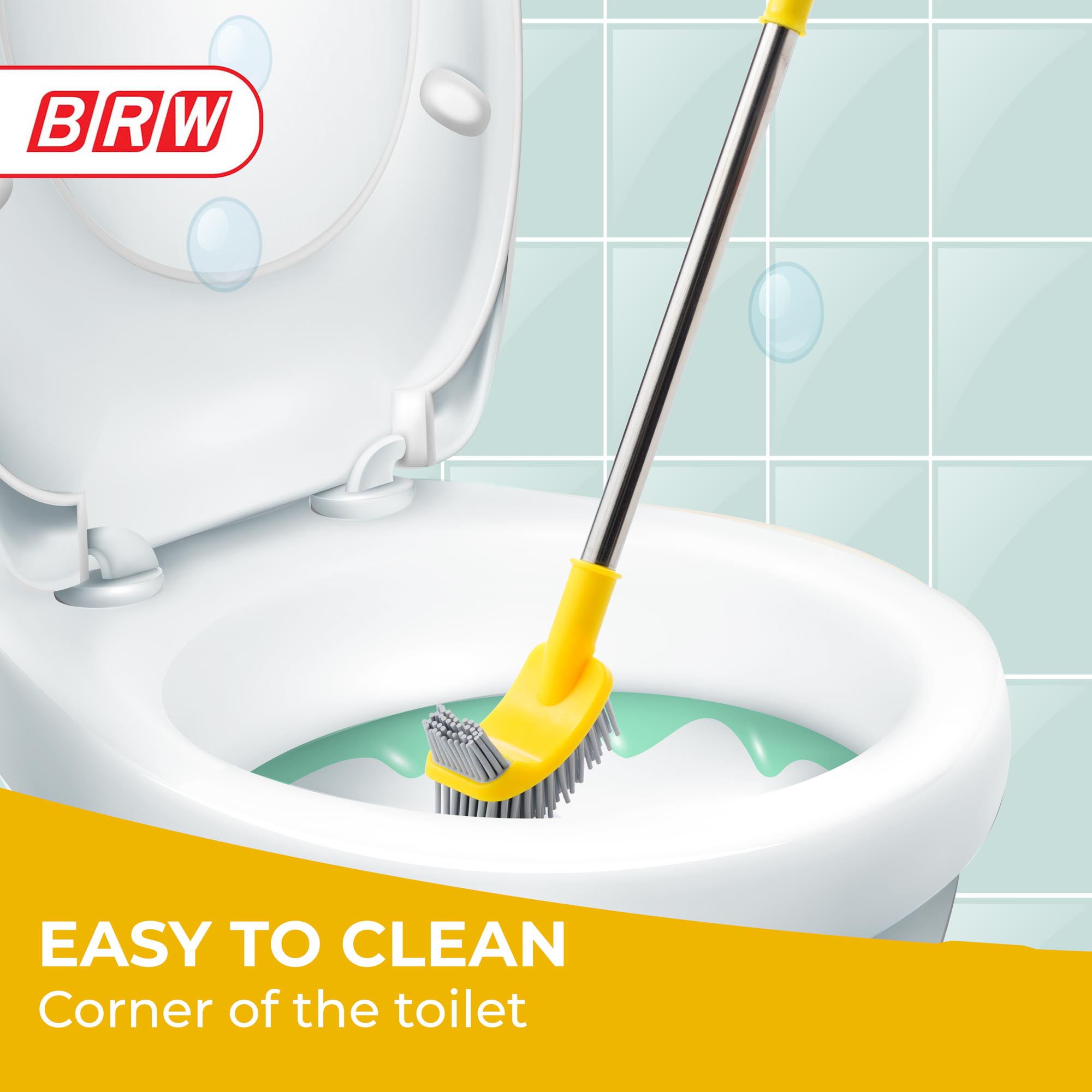 Toilet Brush SS Silicon Double Hockey BRW