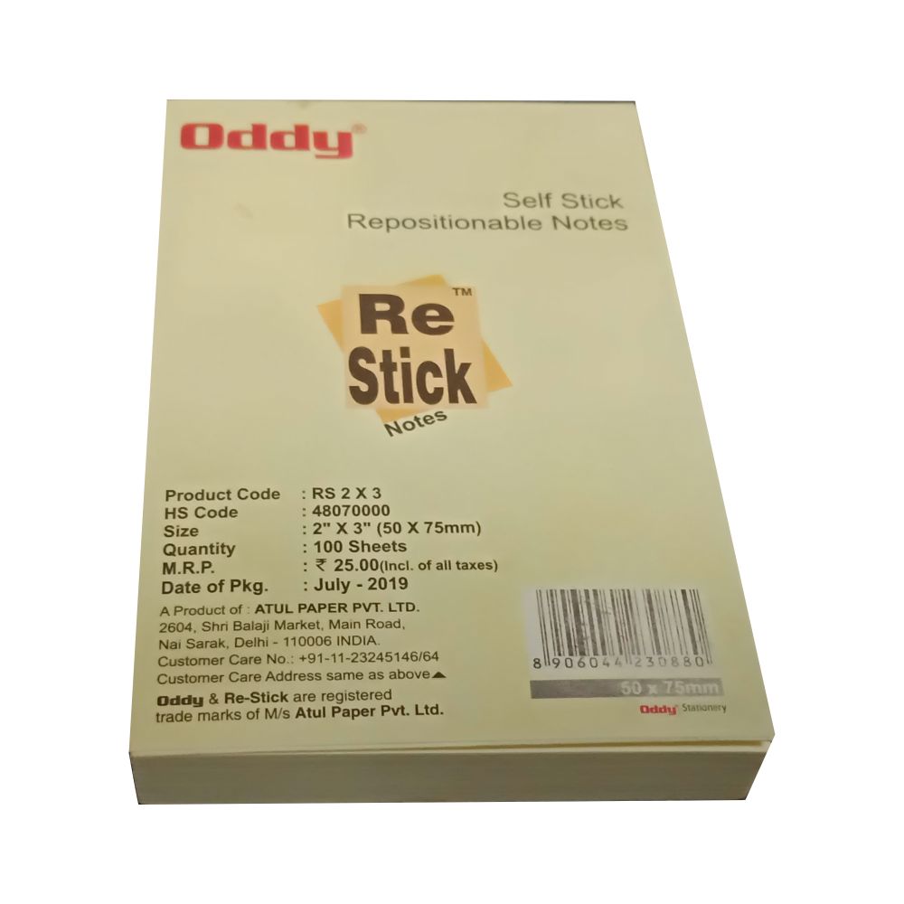 Sticky Notes-Yellow Pad - 100 Sheets - 23 Oddy
