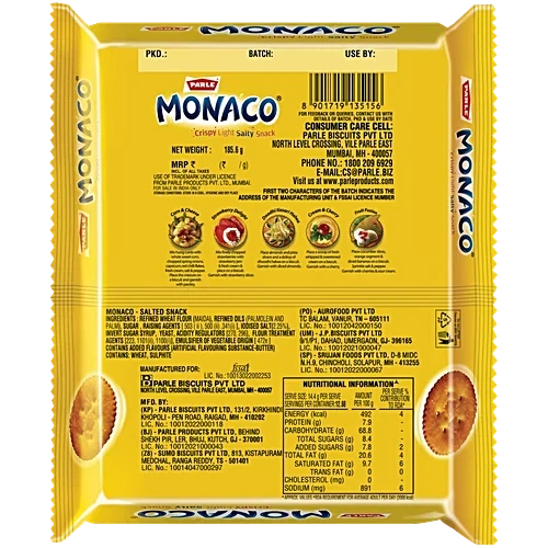 Parle Monaco Biscuit 185 Grams