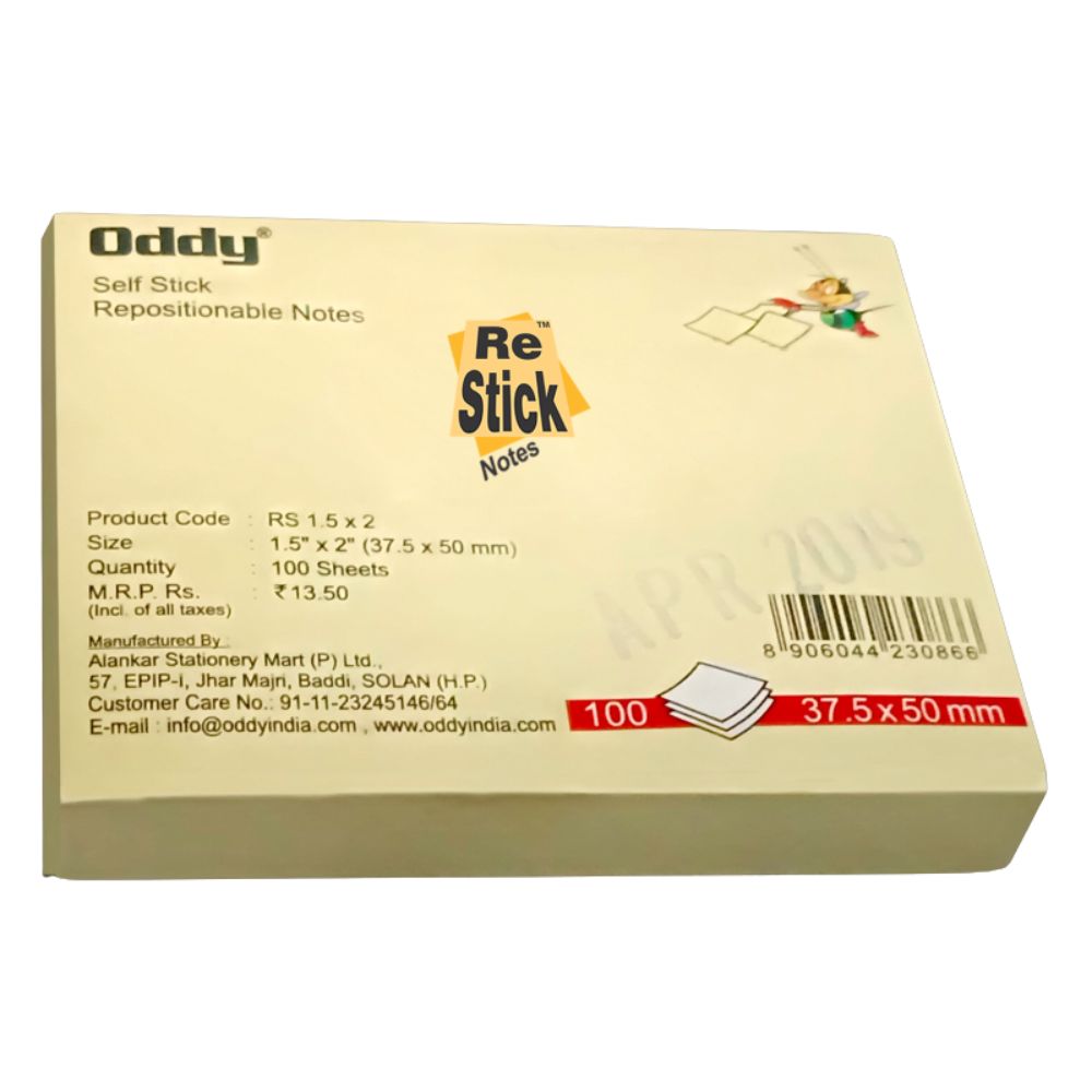 Sticky Notes-Yellow Pad - 100 Sheets - 152 Oddy