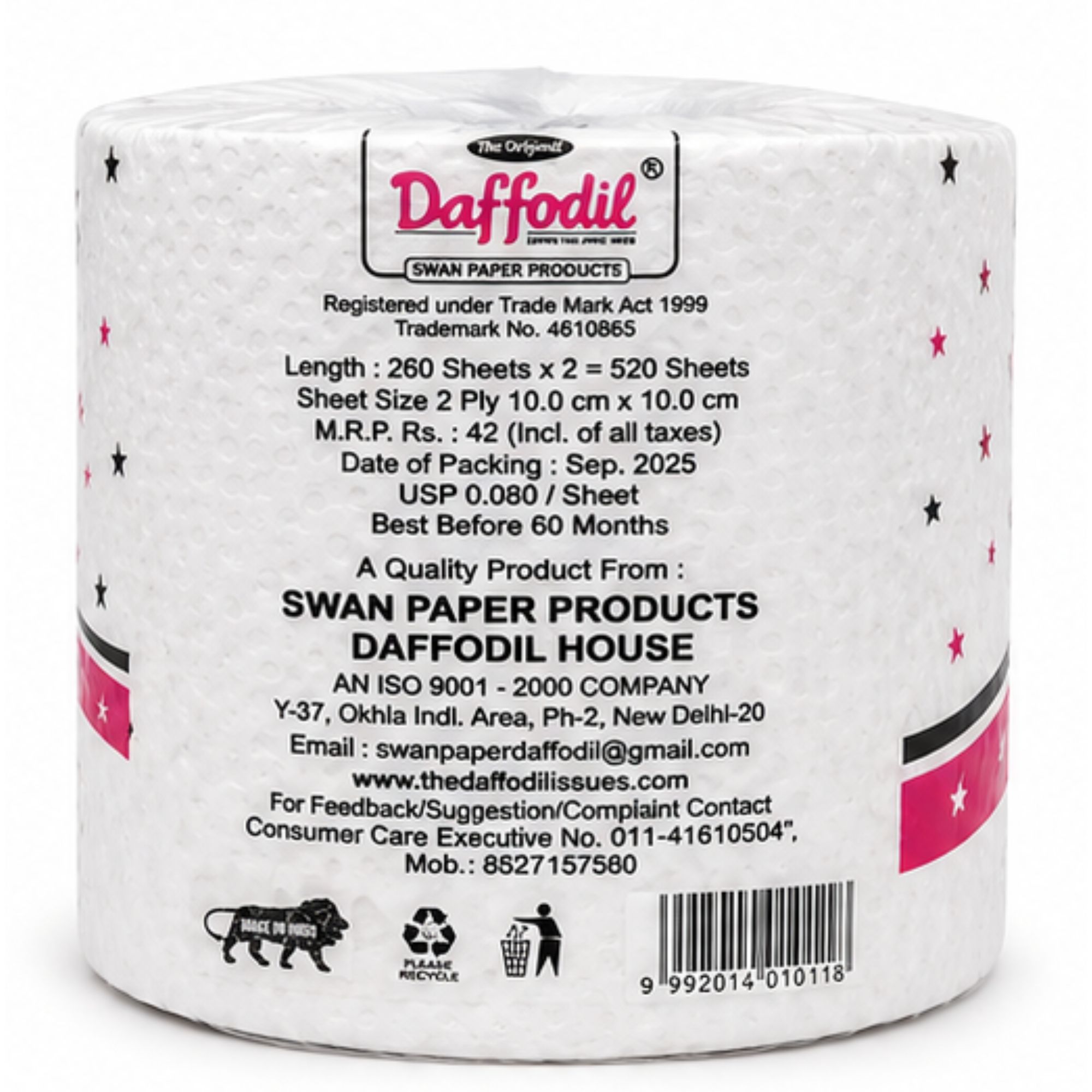 Toilet Roll 260 Sheets 2 Ply Virgin Daffodil