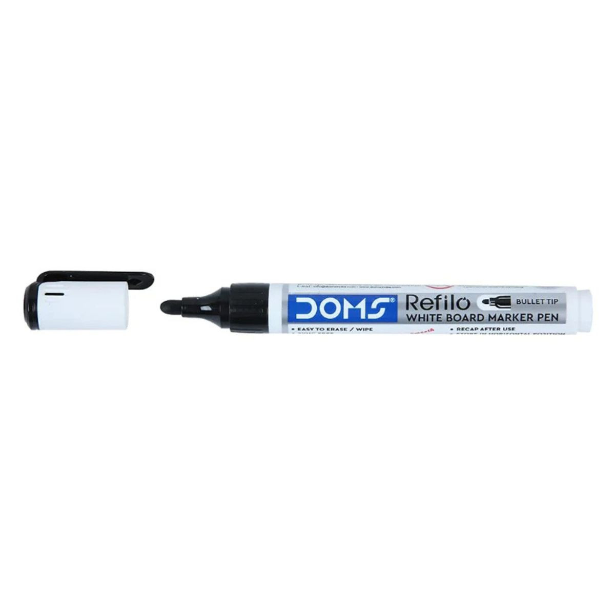 White Board Marker Black DOMS Pack of 10