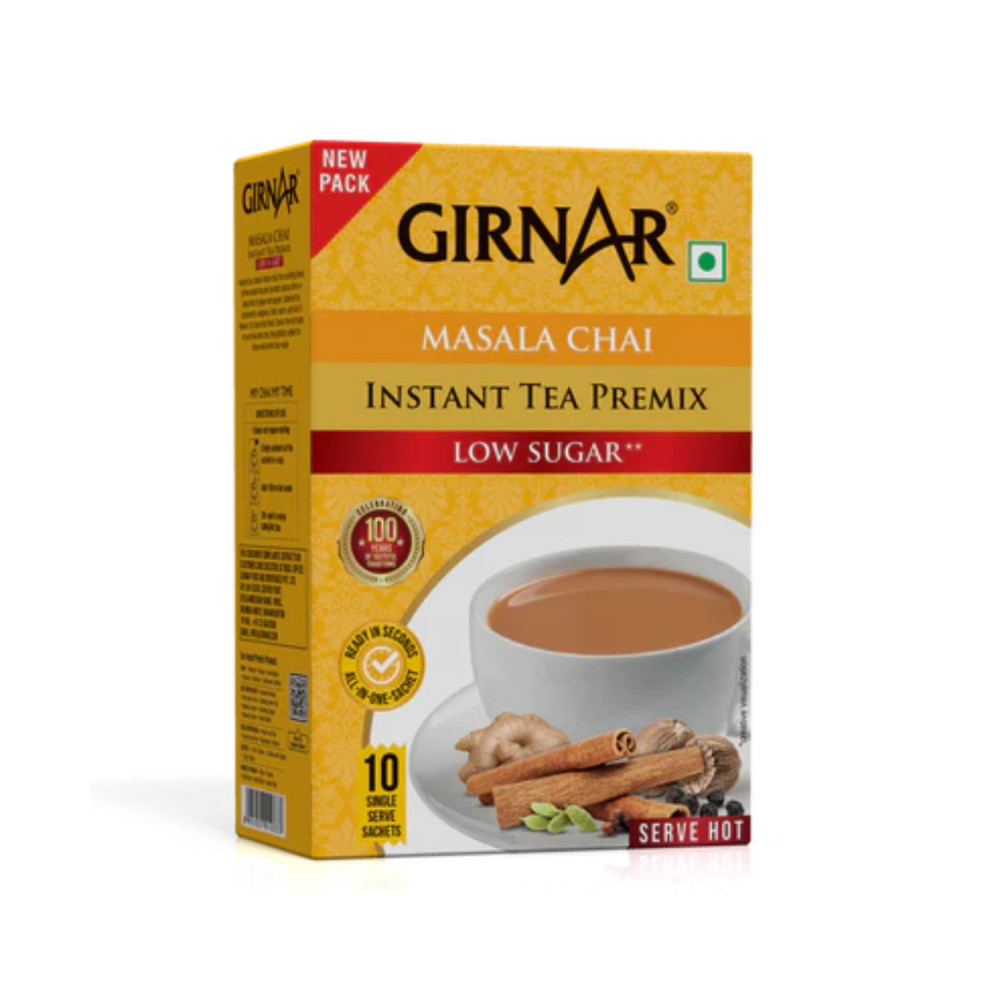 Image of Masala Chai Instant Tea Premix low sugar 10 pcs Girnar