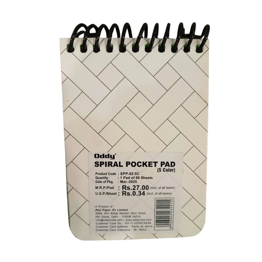 Spiral Pocket Notebook 80 pages 1067x742CM Oddy SPP 025C