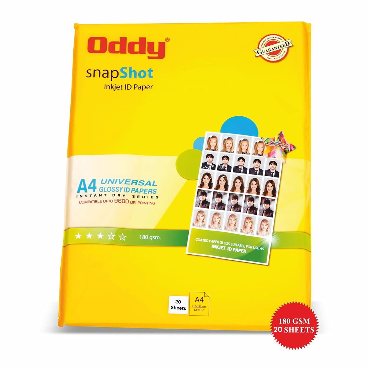 Glossy Inkjet ID Paper A4 180 GSM Oddy PGSS180A4-20