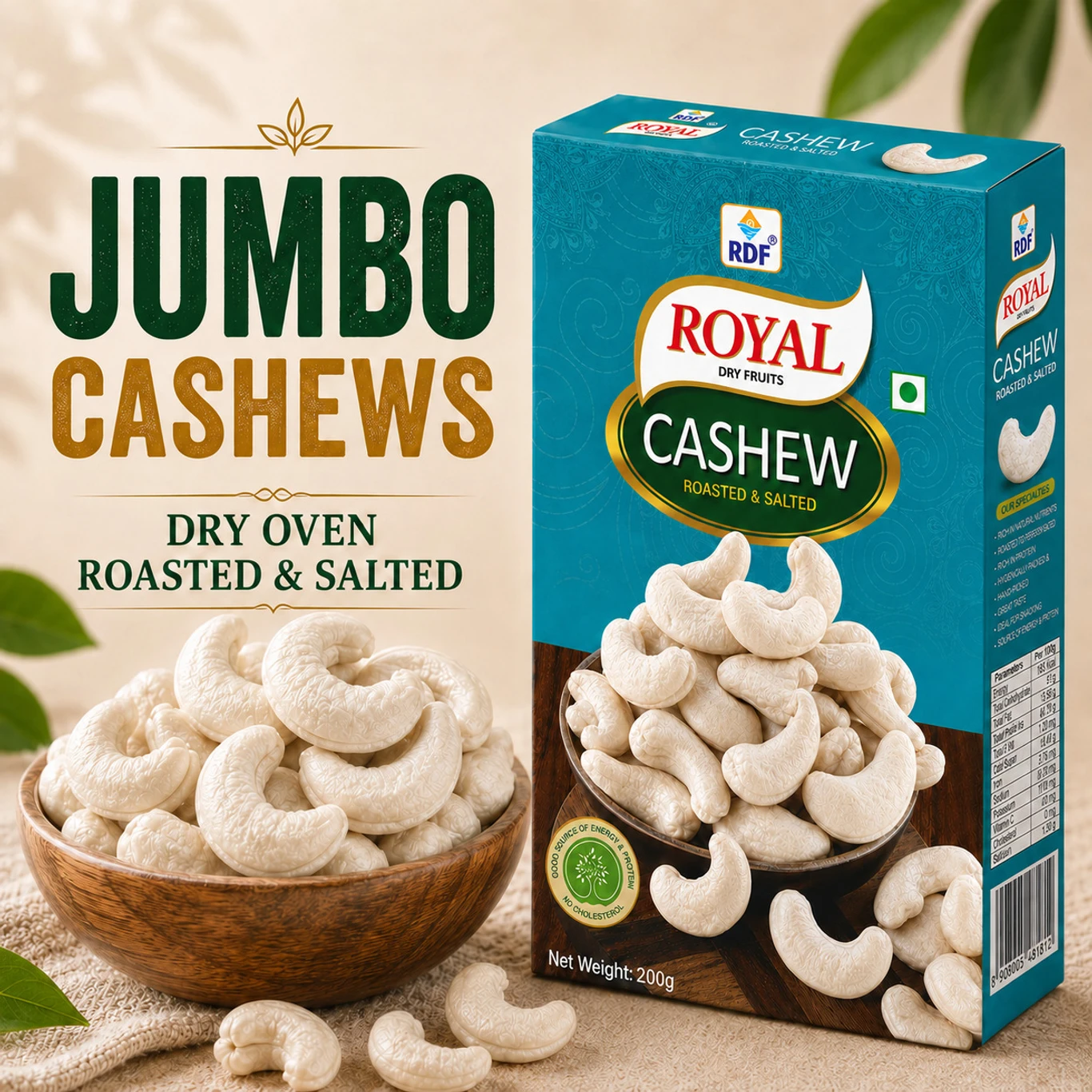 Royal Roasted and Salted Cashew Jumbo 200 g