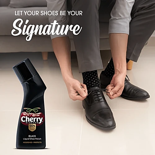 Shoe Polish Liquid Black 75 ml Cherry Blossam