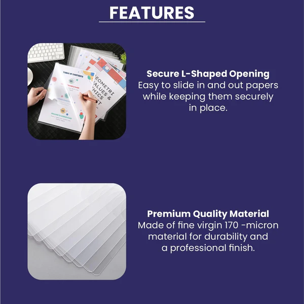 Transparent L Folder FS Size 170 Micron Worldone LF001F