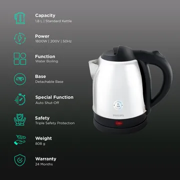 Electric Kettle Stainless Steel Philips 9383 17 Liter
