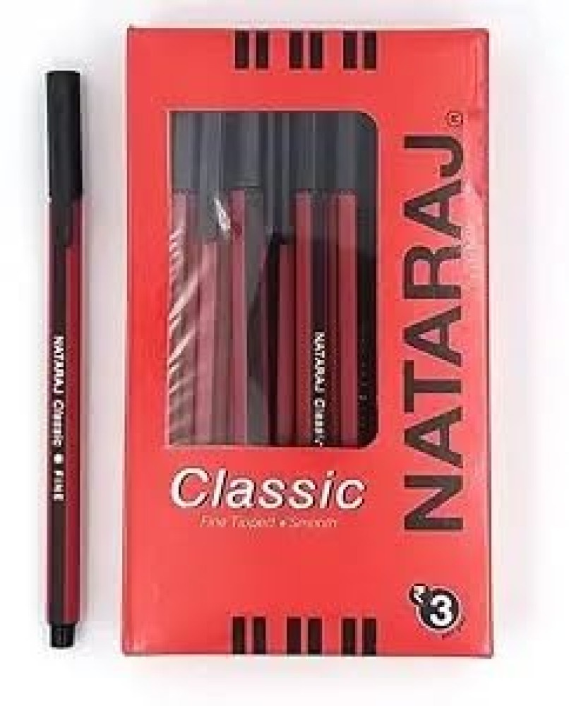 Image of Use &amp; Throw Black Pen Natraj Pack of 20