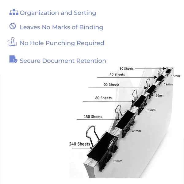 Binder Clip 19mm Oddy BCBLK19
