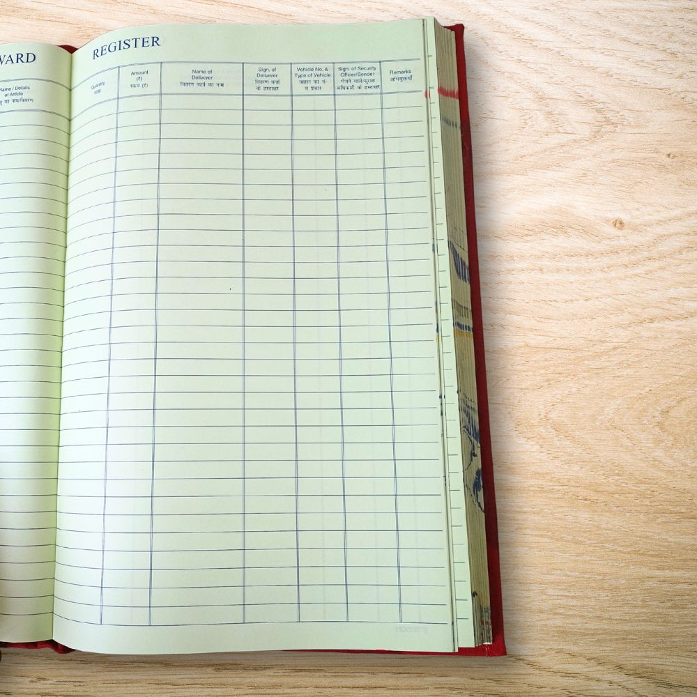 Material inward/outward register