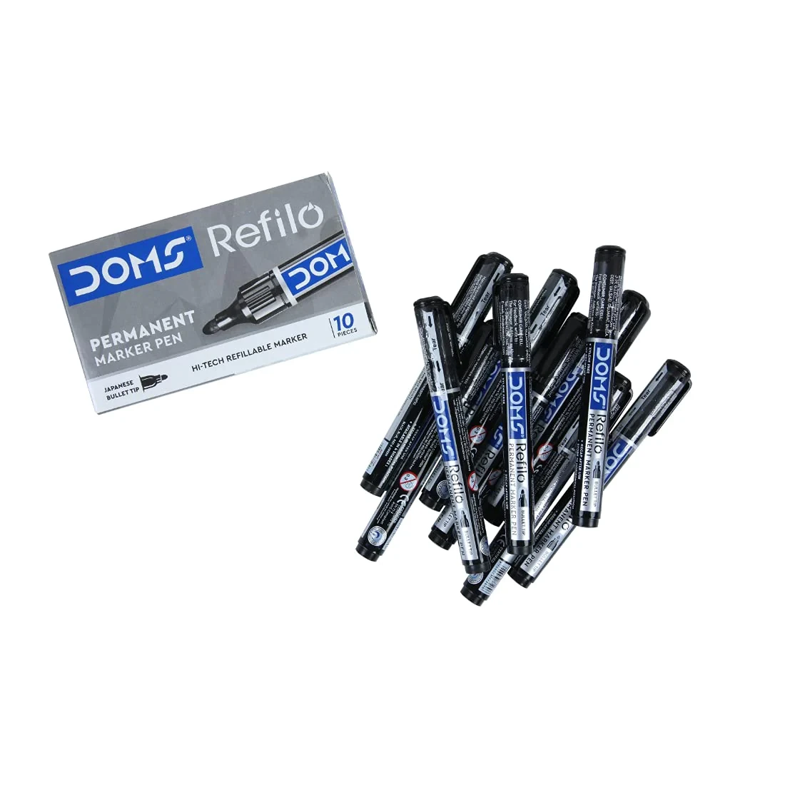 Permanent marker Black DOMS Pack of 10