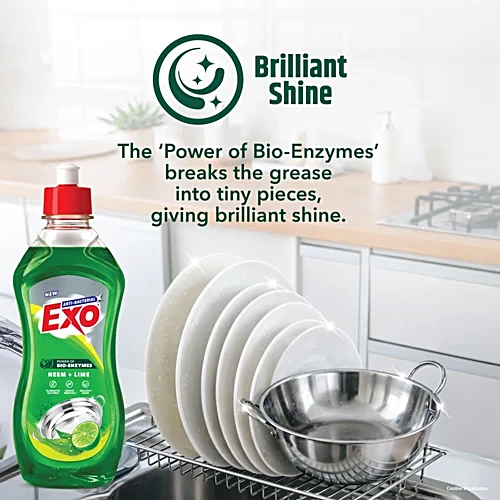 Exo Anti-Bacterial Dishwash Liquid Neem and Lime 500 ml