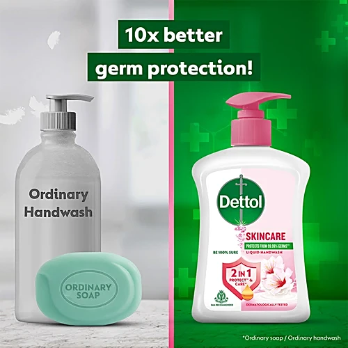 Handwash Dettol Pump 250 Ml With Pouch 175 Ml