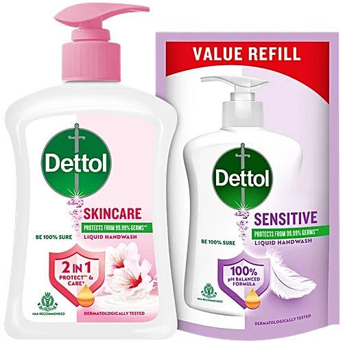 Handwash Dettol Pump 250 Ml With Pouch 175 Ml