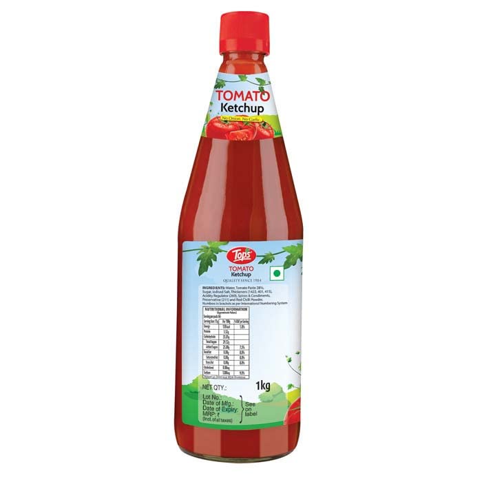 Tomato Ketchup 1 Kg Tops Glass Bottle