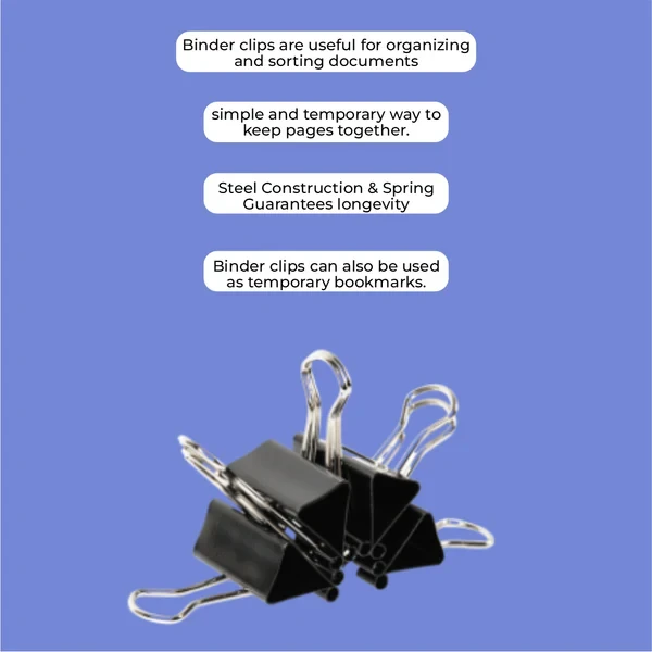 Binder Clip 19mm Oddy BCBLK19