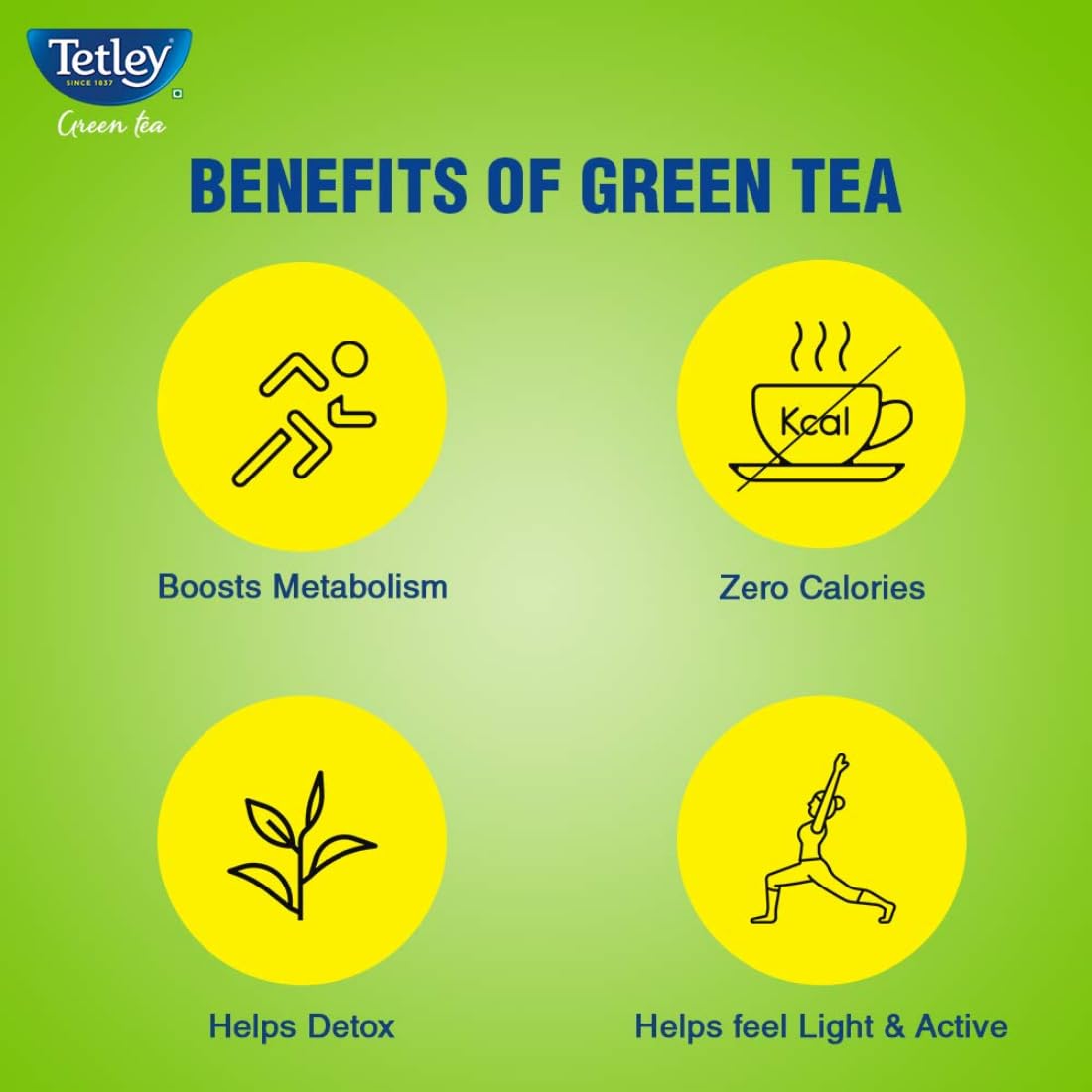 Tetley Green Tea 100 Pcs