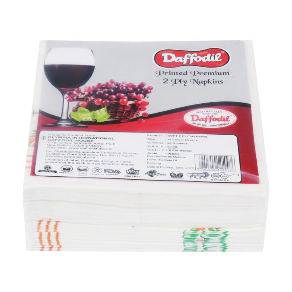 Image of Paper Napkin 50 Sheets 2 Ply 33*33 cm Daffodil