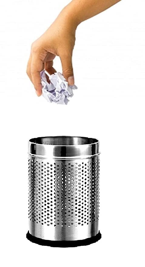 Stainless Steel Dustbin 7x10 Open 7 ltr
