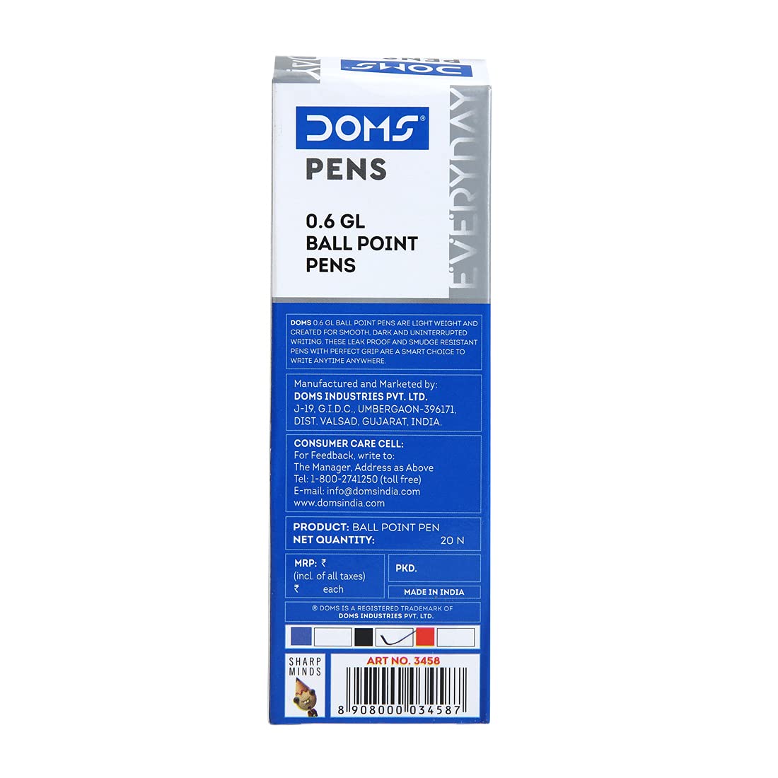 Everyday Black Pen DOMS Pack of 20