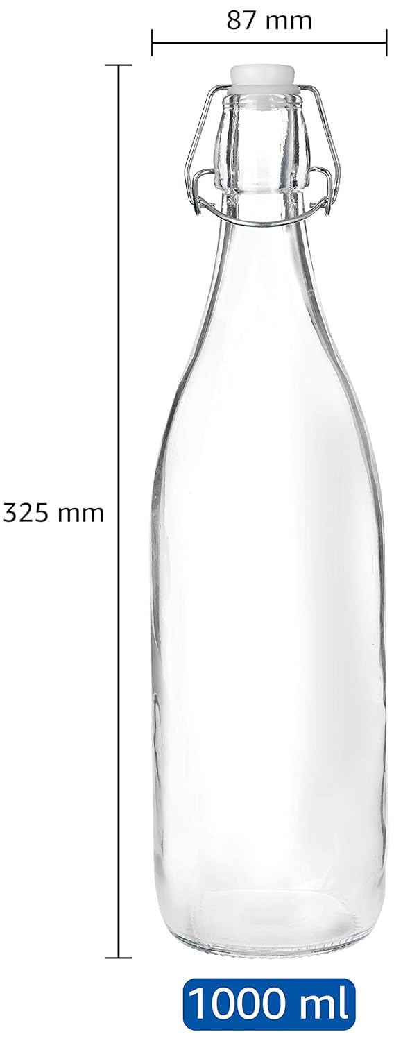 Water Bottle 1 Ltr Glass Transparent