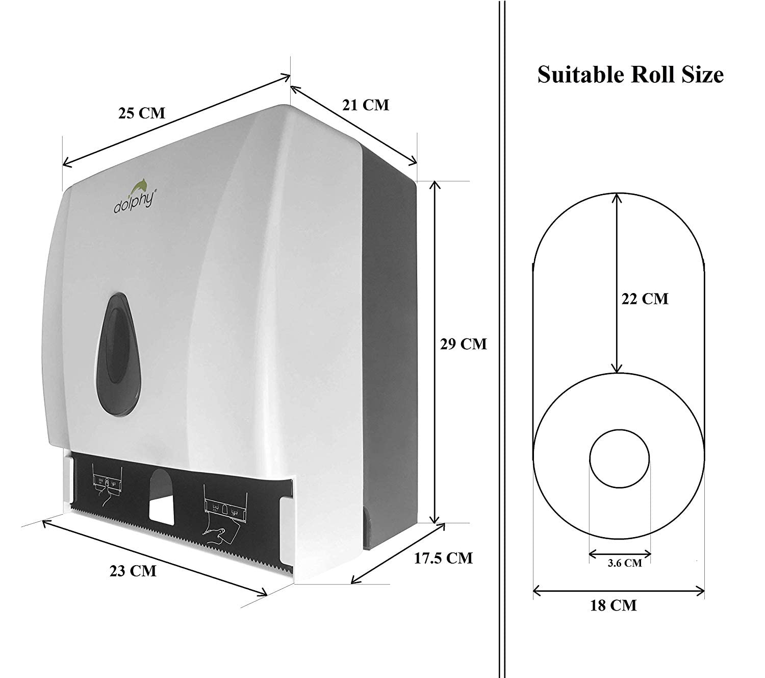 Dolphy HRT Tissue Paper Dispenser White