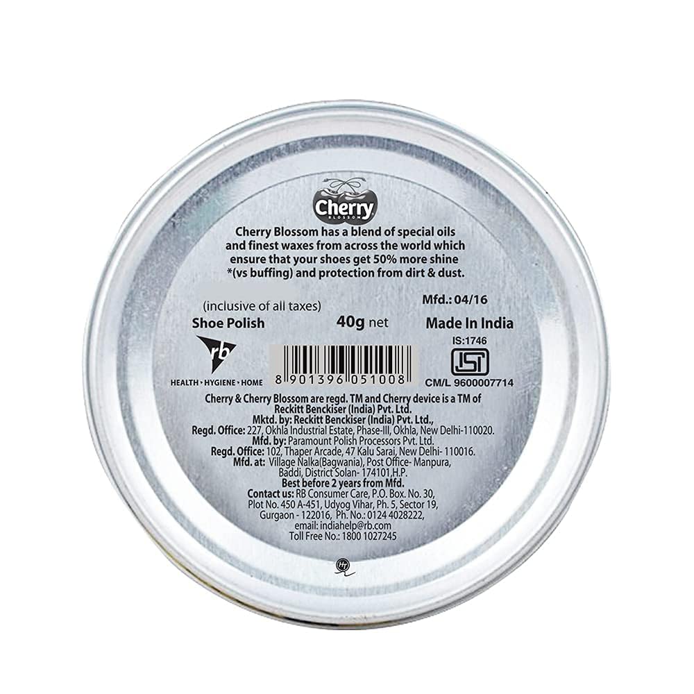 Shoe Polish Wax Black Cherry Blossom 40 Grams