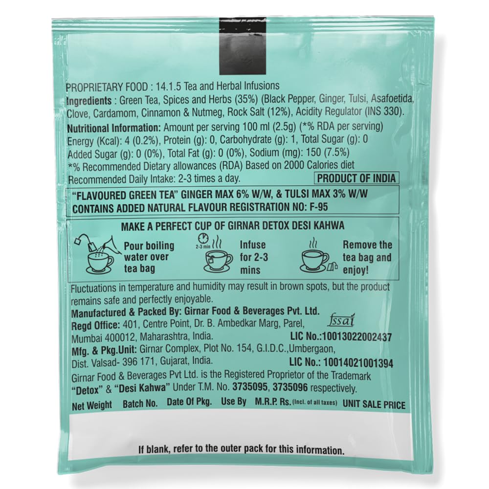 Green Tea Detox Desi Kahwa 36 Pcs Girnar