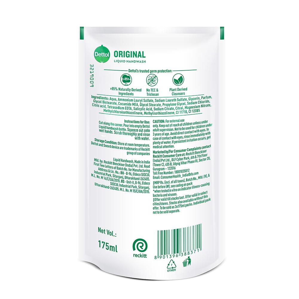 Handwash Dettol 175 Ml pouch