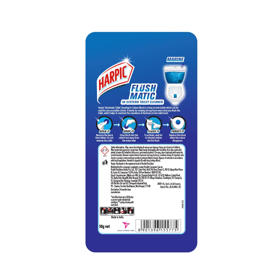 Toilet Cleaner Flushmatic Harpic 50 Grams