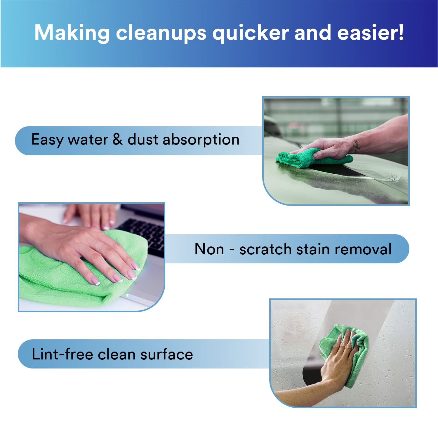 Microfiber Cloth Green 3M