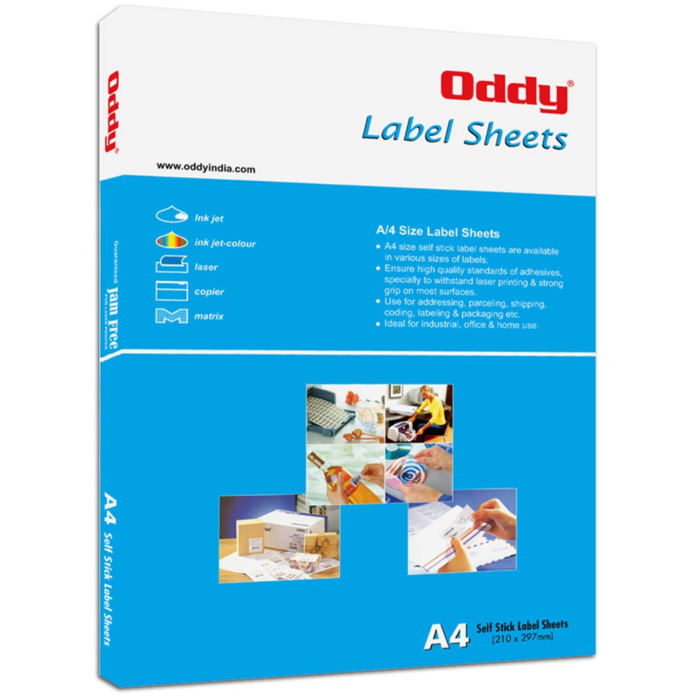 Label Sticker A4 Size 100 Sheets 21 stickers Sheet Oddy ST-21 A4100