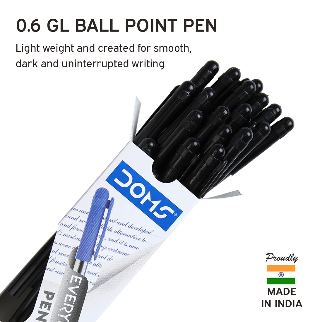 Everyday Black Pen DOMS Pack of 20