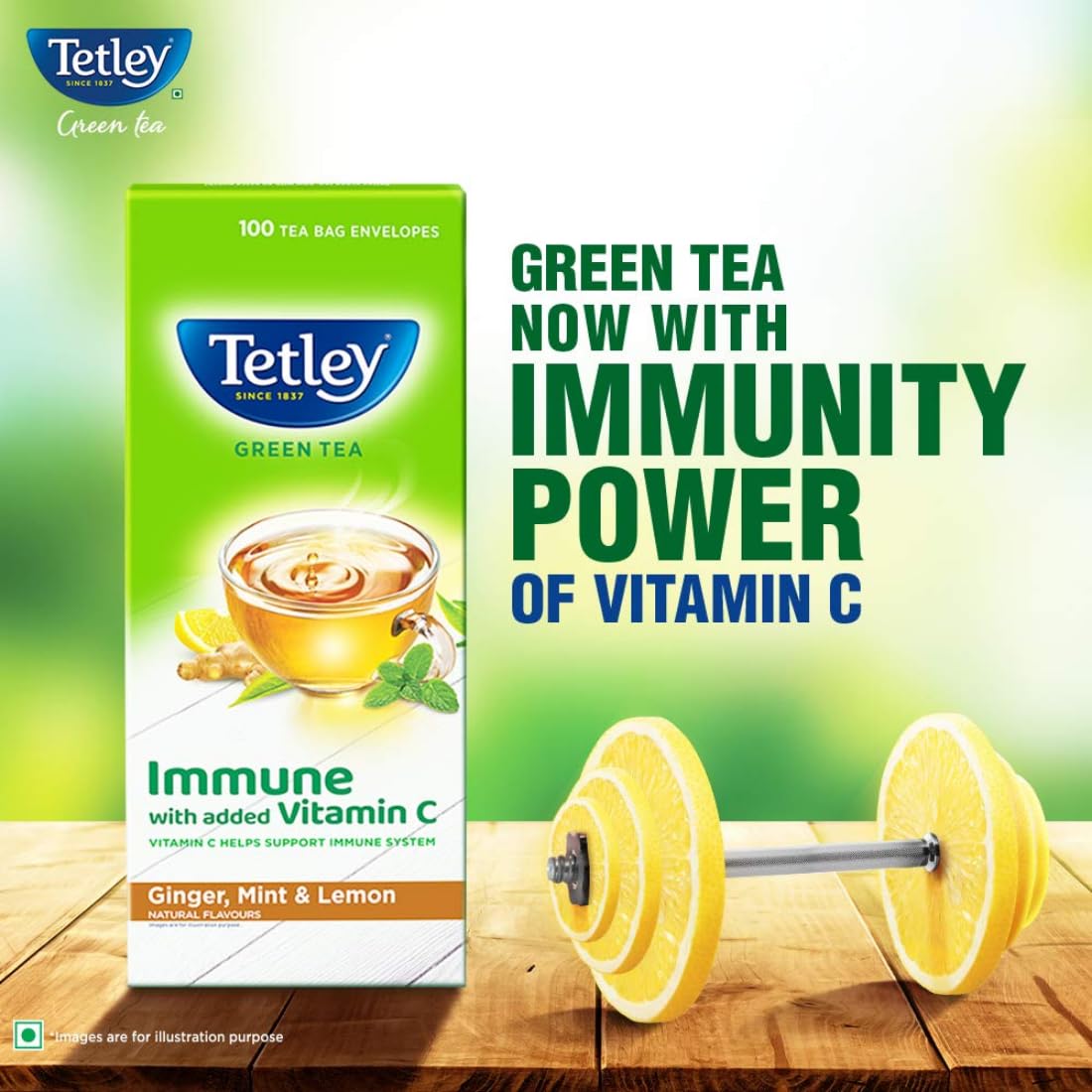 Tetley Green Tea 100 Pcs