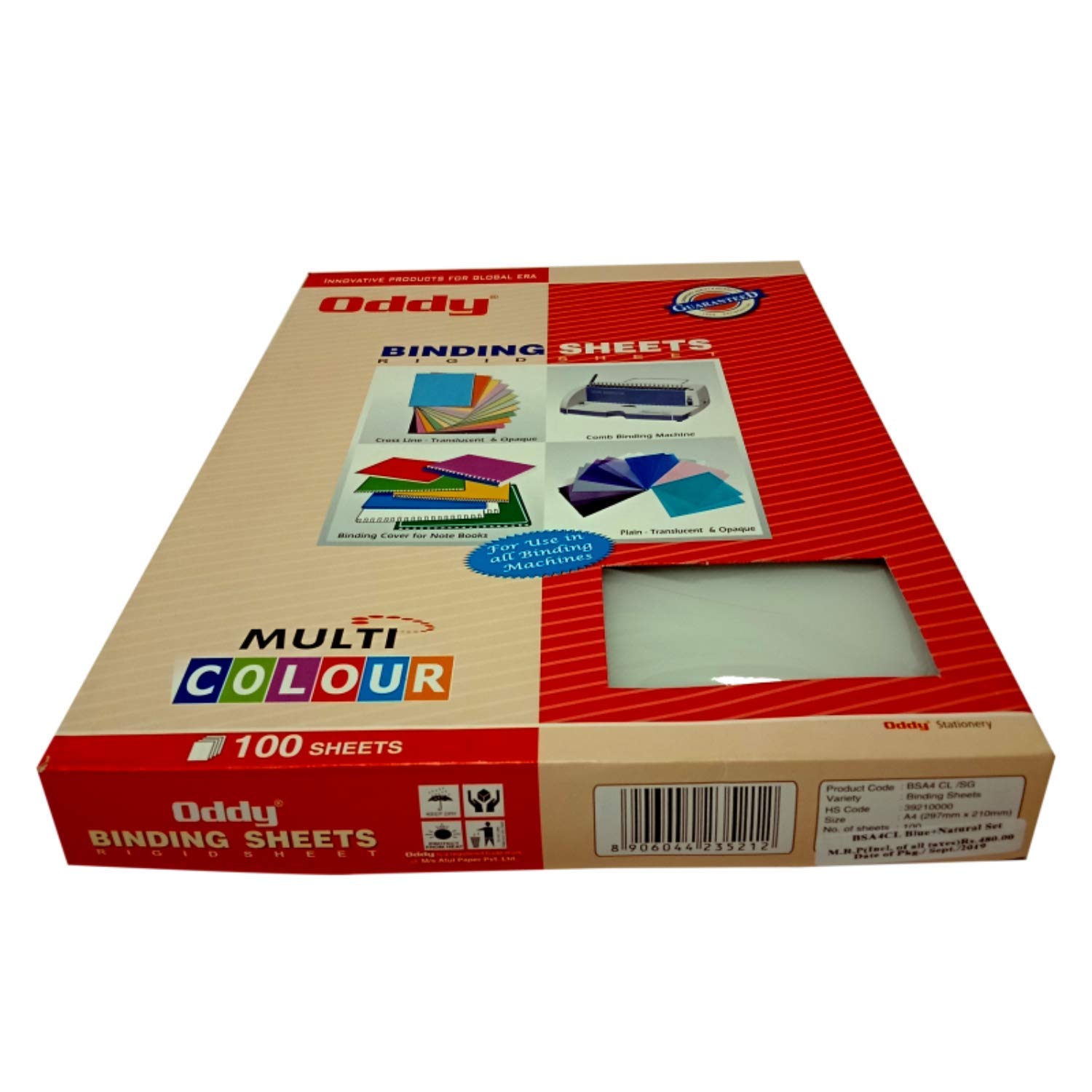 Binding Sheets Oddy A4 BSA4CL 100 sheets Coloured