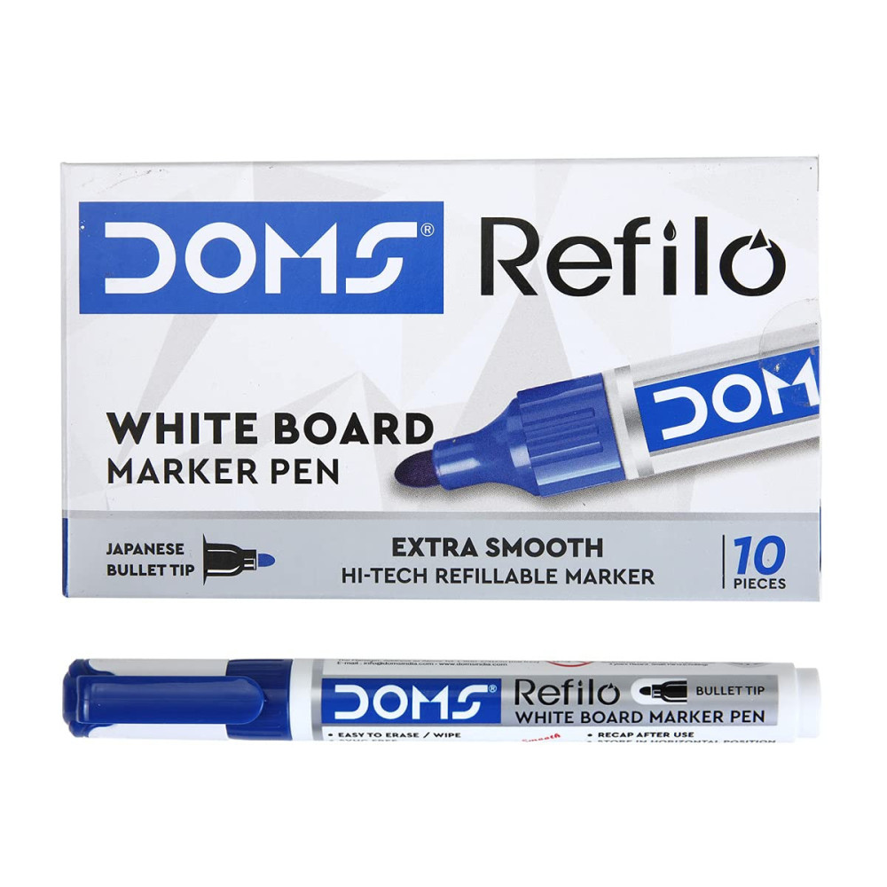 Image of White Board Marker Blue DOMS Pack of 10