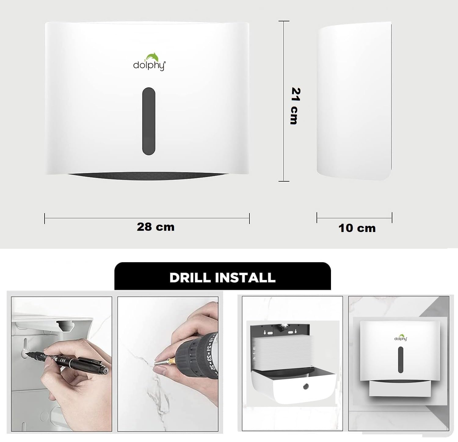 Dolphy Multifold Mini Hand Tissue Paper Dispenser White