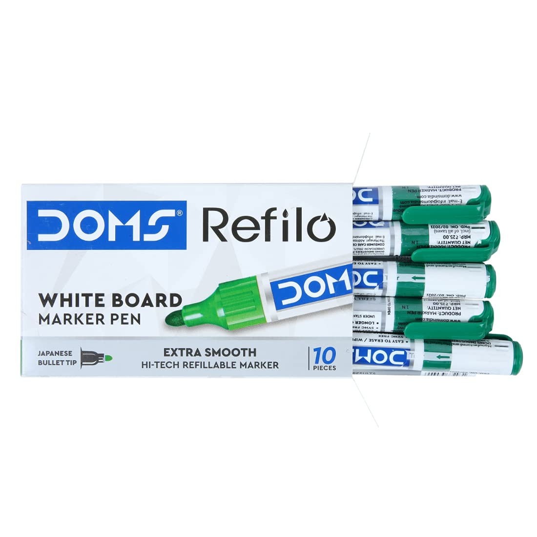 White Board Marker Green DOMS Pack of 10