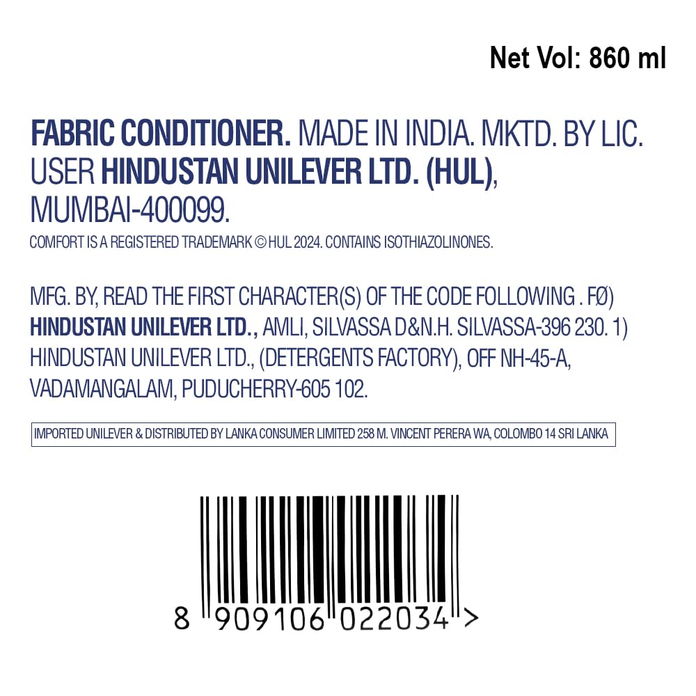 Comfort Fabric Conditioner 860 Ml